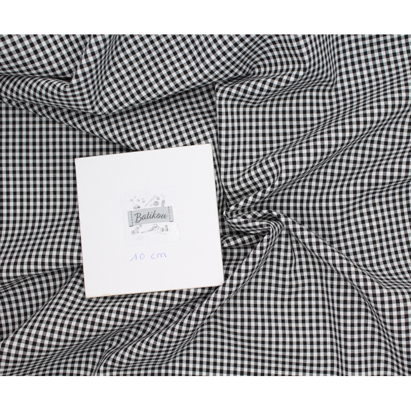 Coton vichy carreaux 2.7mm noir