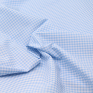 Coton vichy carreaux 2.7mm bleu ciel
