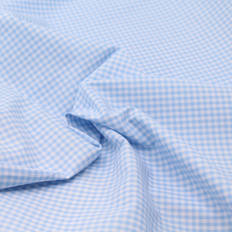 Coton vichy carreaux 2.7mm bleu ciel