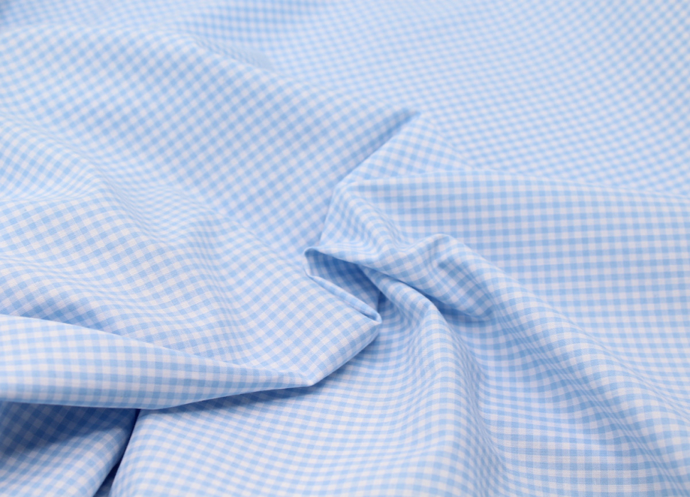 Coton vichy carreaux 2.7mm bleu ciel