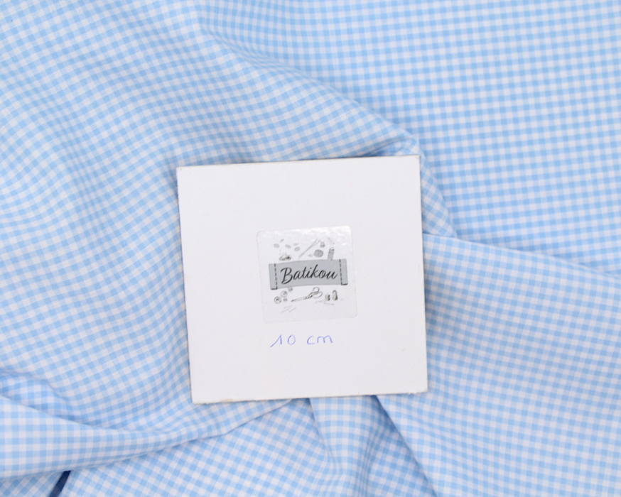 Coton vichy carreaux 2.7mm bleu ciel