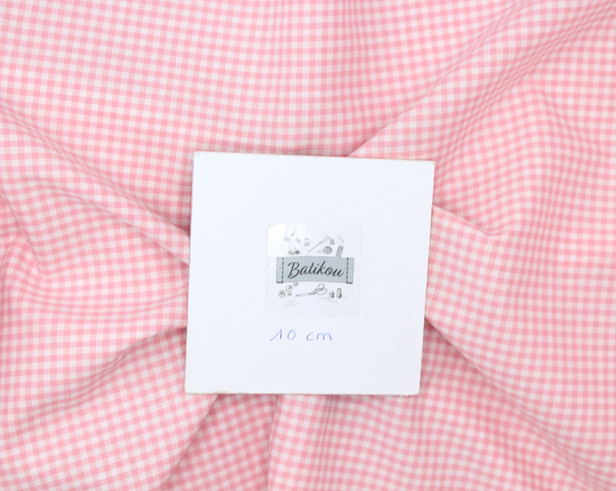 Coton vichy carreaux 2.7mm rose malabar