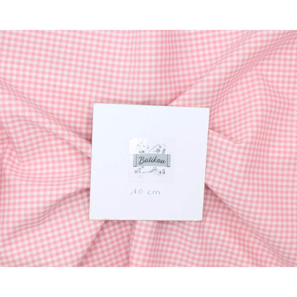 Coton vichy carreaux 2.7mm rose malabar