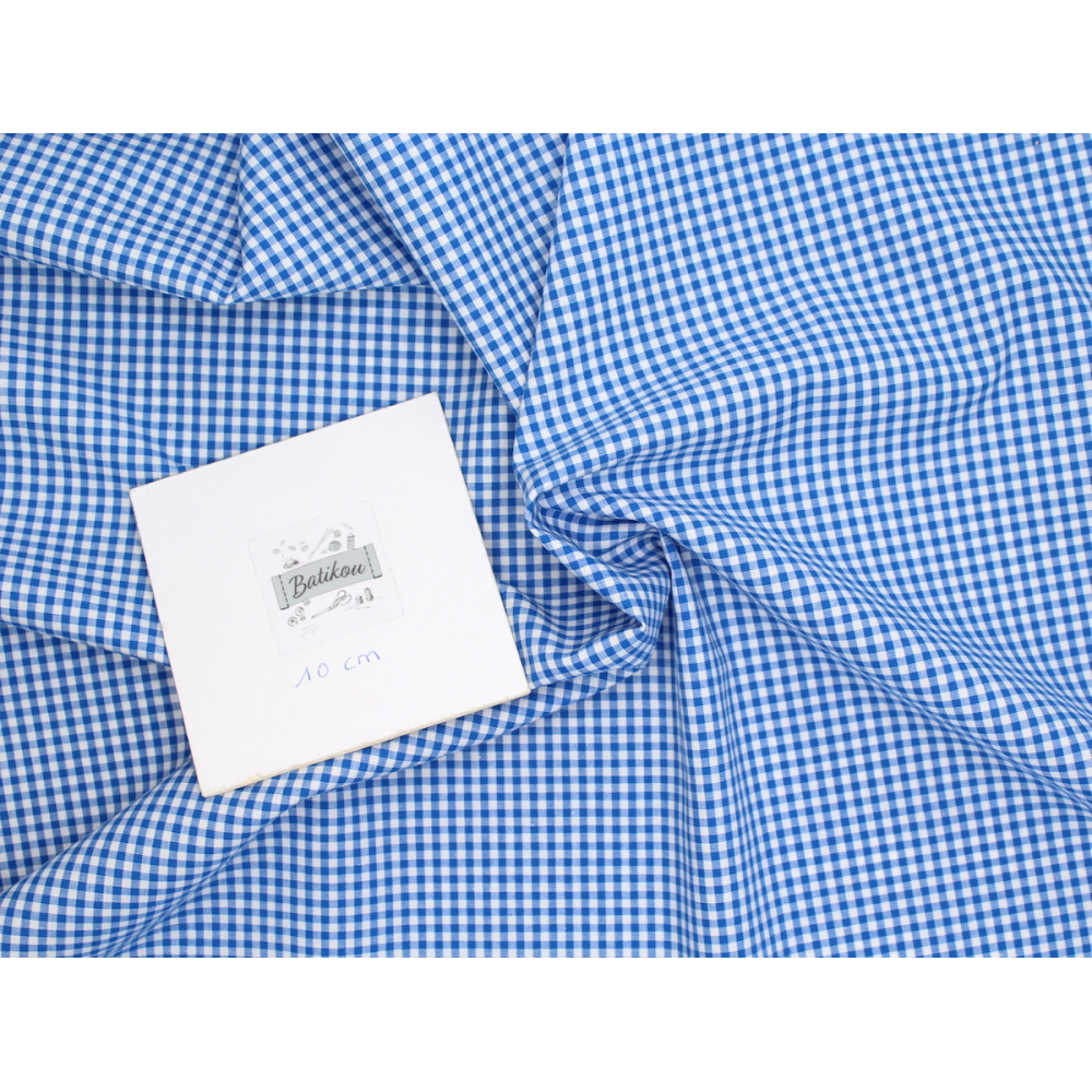 Coton vichy carreaux 2.7mm bleu royal