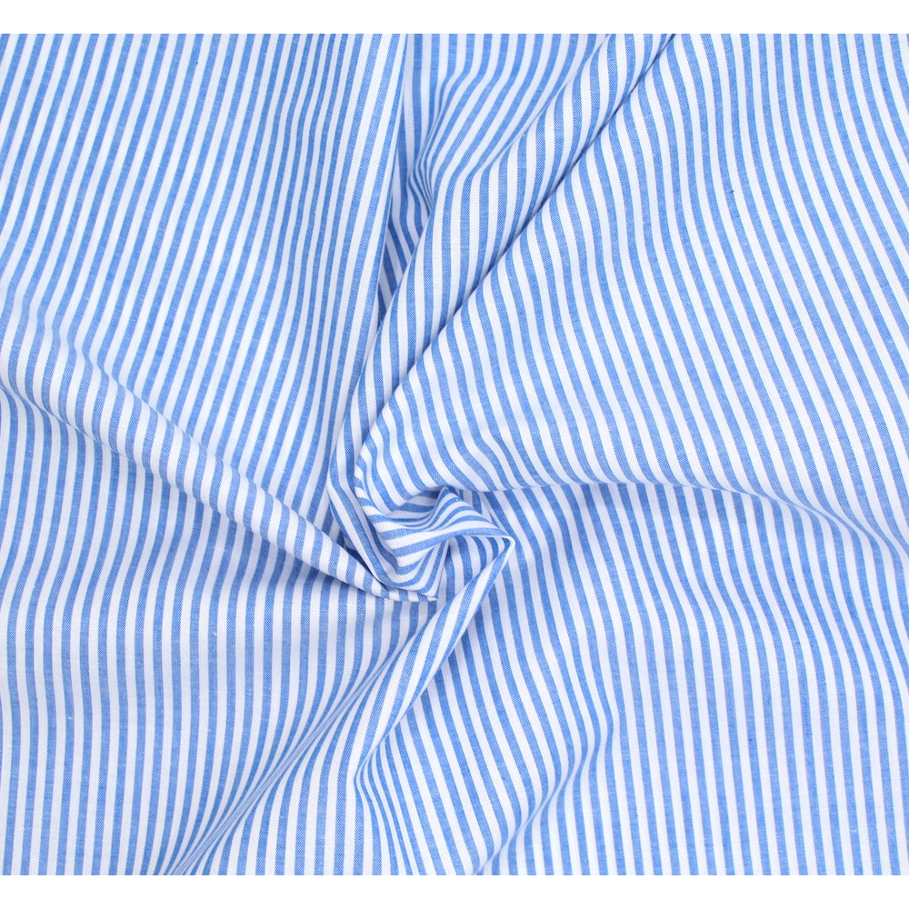 Popeline coton à rayures bleu royal