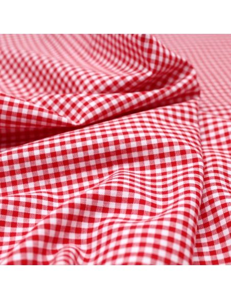 Coton vichy carreaux 2.7mm rouge