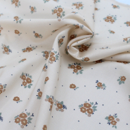 Batiste de coton BIO imprimé exclusif Rozen camel / SILKYNE