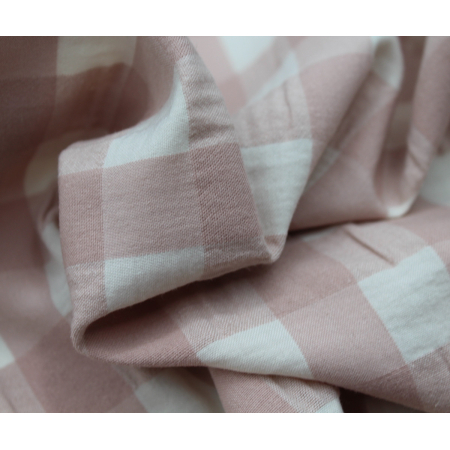 Seersucker / Coton gaufré grand vichy Nude Seersucker / Coton gaufré grand vichy Nude