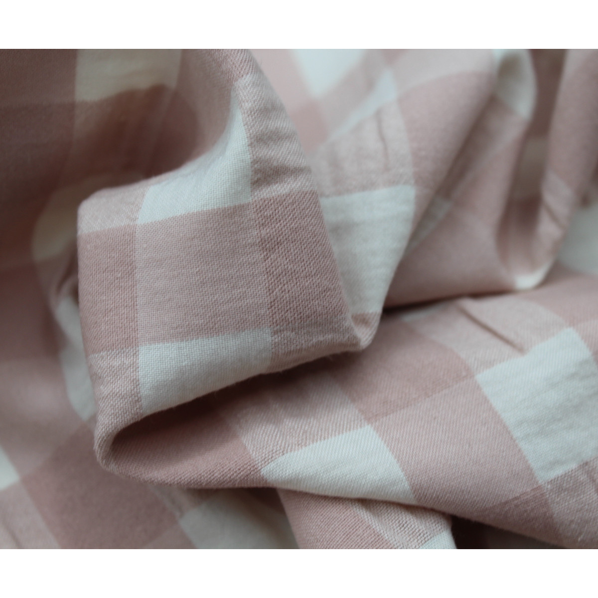 Seersucker / Coton gaufré grand vichy Nude Seersucker / Coton gaufré grand vichy Nude