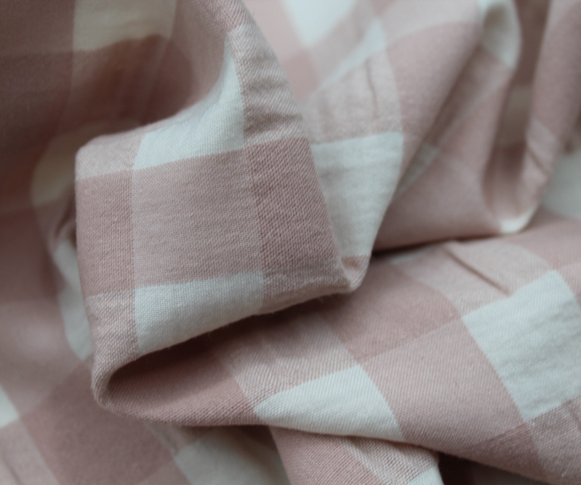 Seersucker / Coton gaufré grand vichy Nude