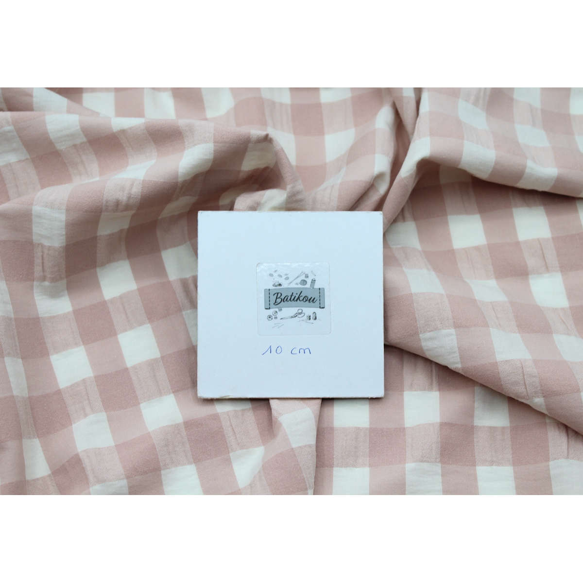 Seersucker / Coton gaufré grand vichy Nude Seersucker / Coton gaufré grand vichy Nude