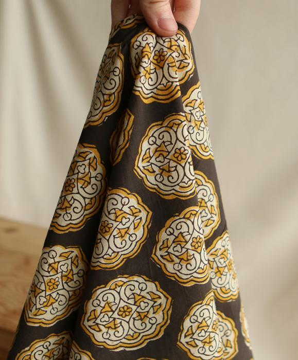 Rani - Tissu indien coton hand block traditionnel