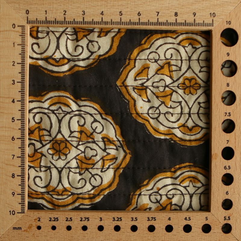 copy of Nisha & rayures - Tissu indien matelassé double face coton hand block teal largeur 100cm