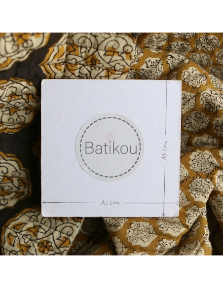 copy of Nisha & rayures - Tissu indien matelassé double face coton hand block teal largeur 100cm