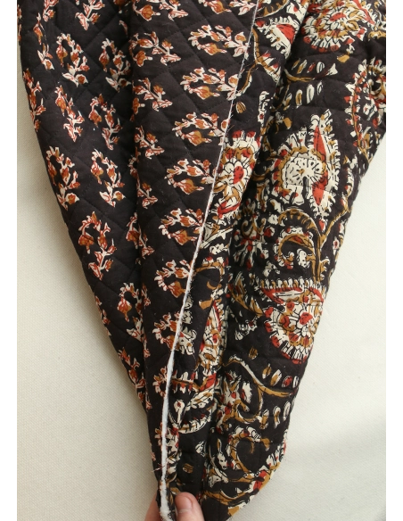 copy of Rani & Pallavi - Tissu indien matelassé double face coton hand block teal largeur 100cm