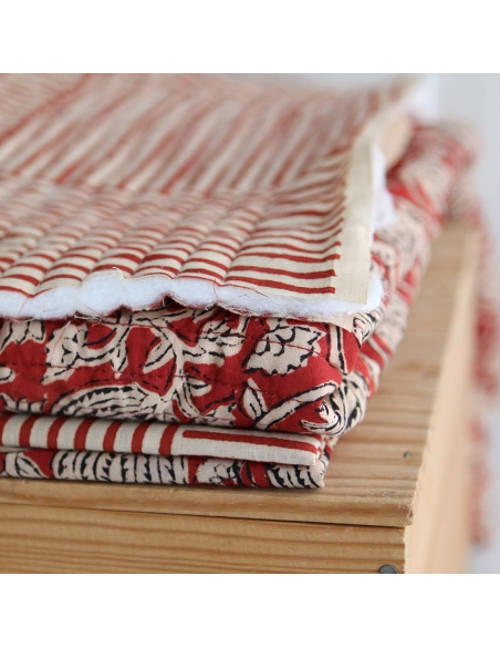 Charvi - Tissu indien coton hand block traditionnel