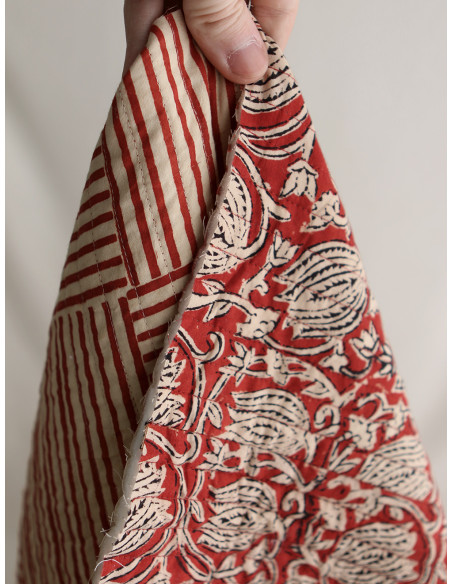 copy of Kajal - Tissu indien matelassé double face coton hand block teal largeur 100cm