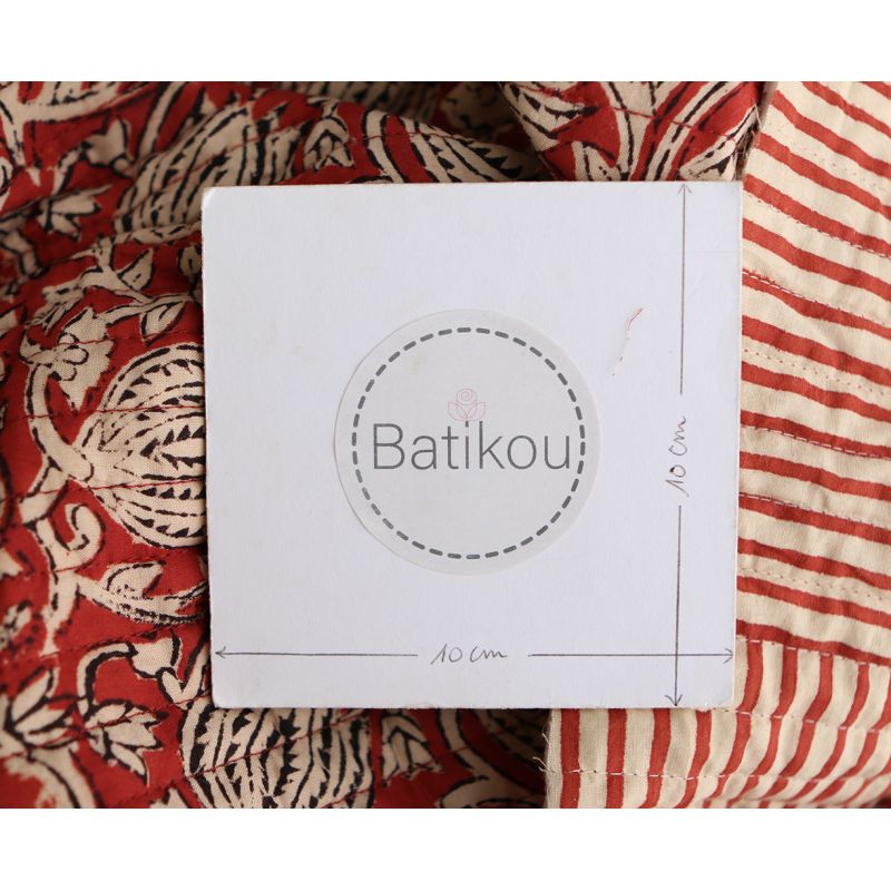 copy of Kajal - Tissu indien matelassé double face coton hand block teal largeur 100cm