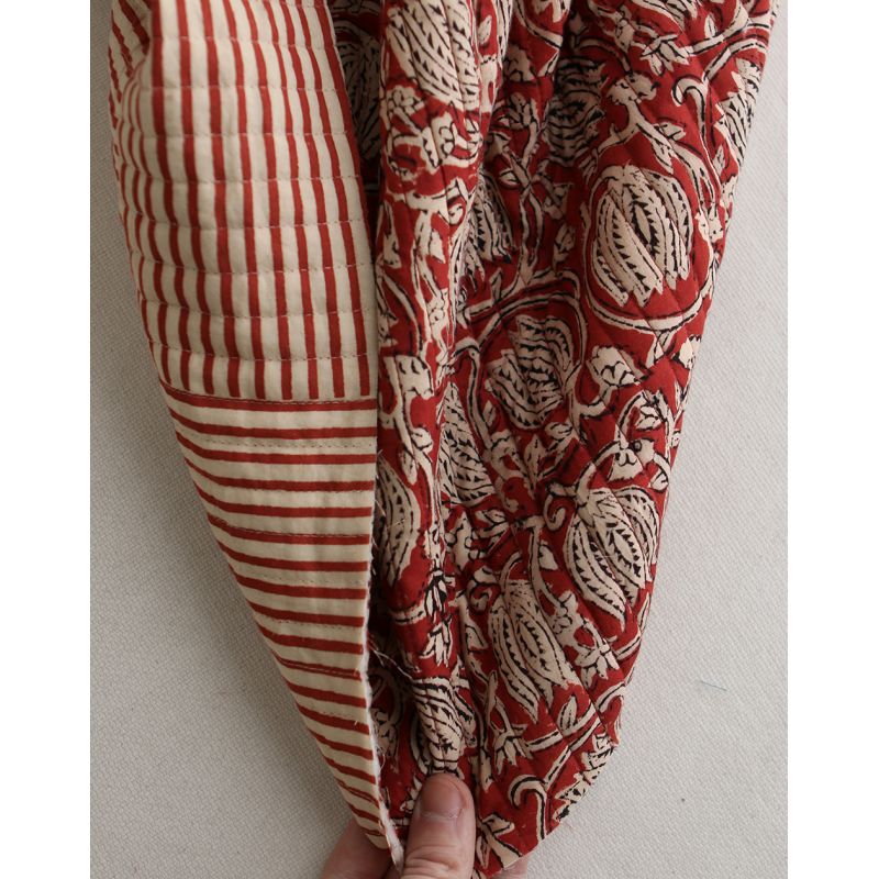 copy of Kajal - Tissu indien matelassé double face coton hand block teal largeur 100cm