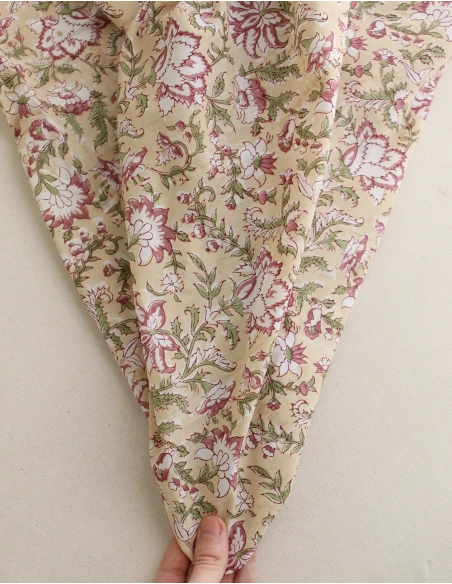 Diya - Tissu indien coton hand block traditionnel