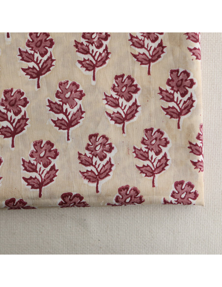 Diya B - Tissu indien coton hand block traditionnel