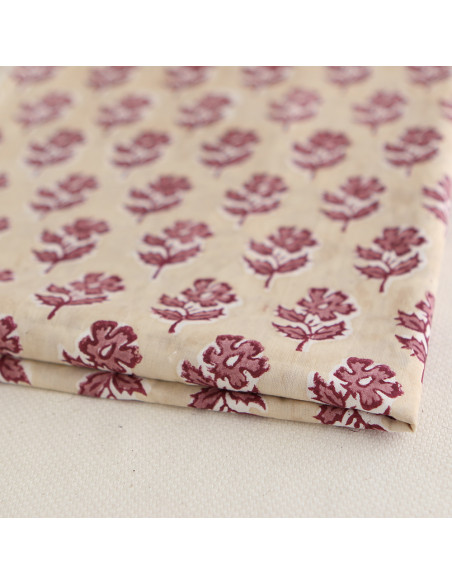 Diya B - Tissu indien coton hand block traditionnel