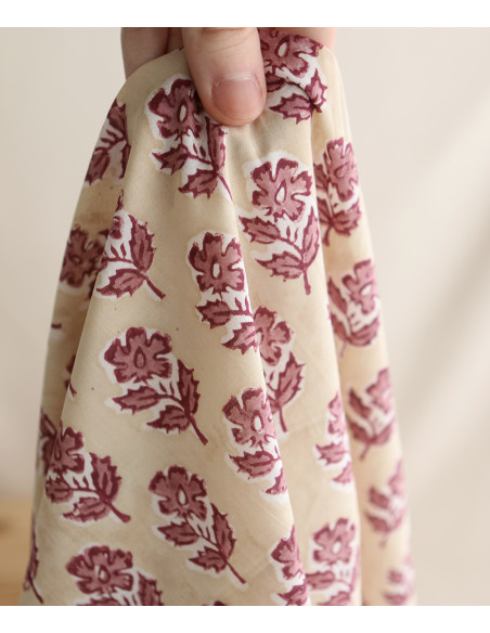 Diya B - Tissu indien coton hand block traditionnel