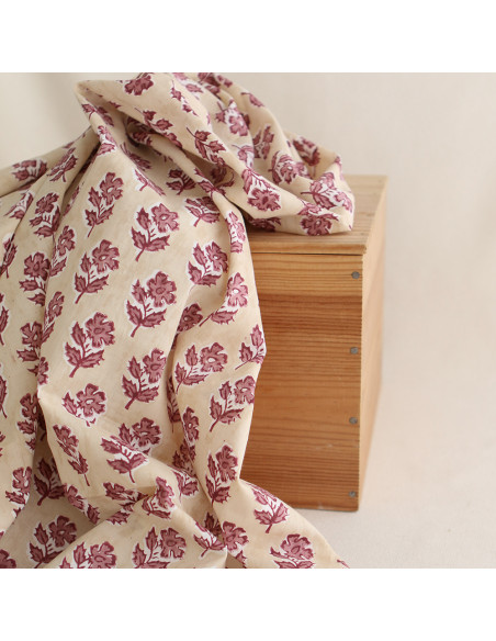 Diya B - Tissu indien coton hand block traditionnel