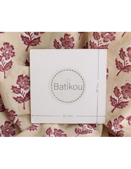 Diya B - Tissu indien coton hand block traditionnel