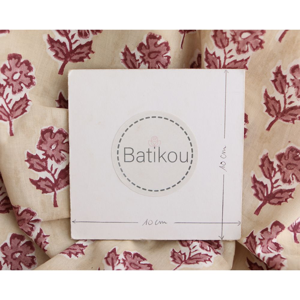 Diya B - Tissu indien coton hand block traditionnel