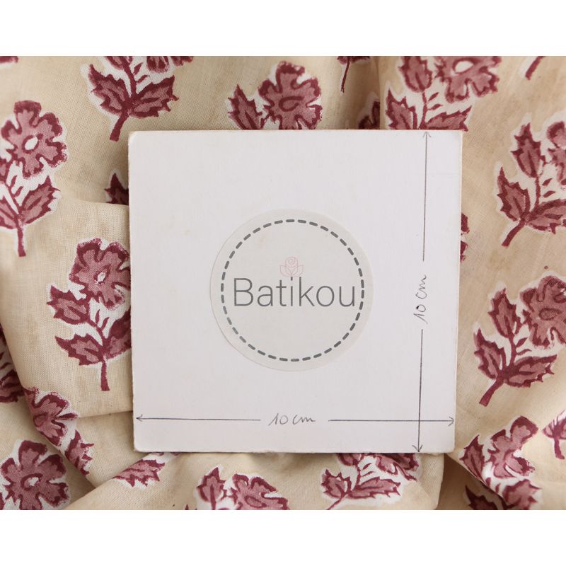 Diya B - Tissu indien coton hand block traditionnel