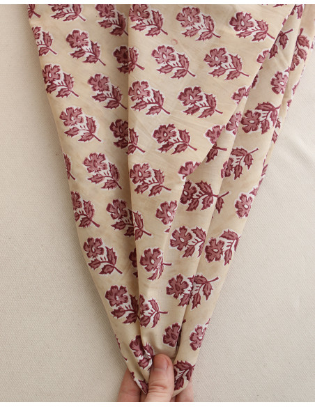 Diya B - Tissu indien coton hand block traditionnel