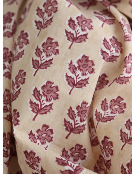 Diya B - Tissu indien coton hand block traditionnel