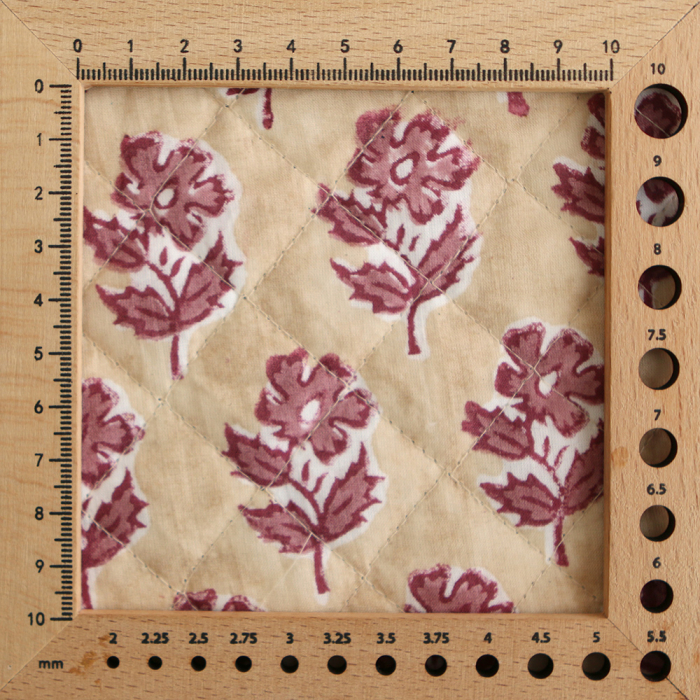 Diya - Tissu indien matelassé double face coton hand block teal largeur 100cm