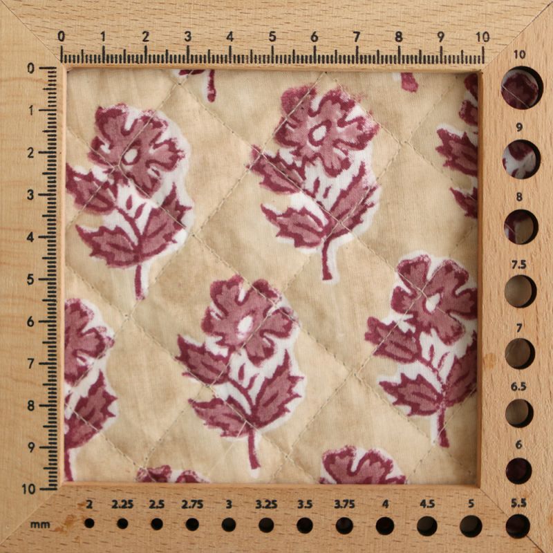 Diya - Tissu indien matelassé double face coton hand block teal largeur 100cm