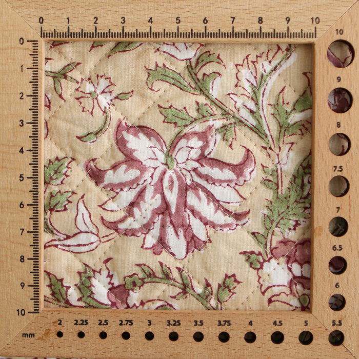 Diya - Tissu indien matelassé double face coton hand block teal largeur 100cm