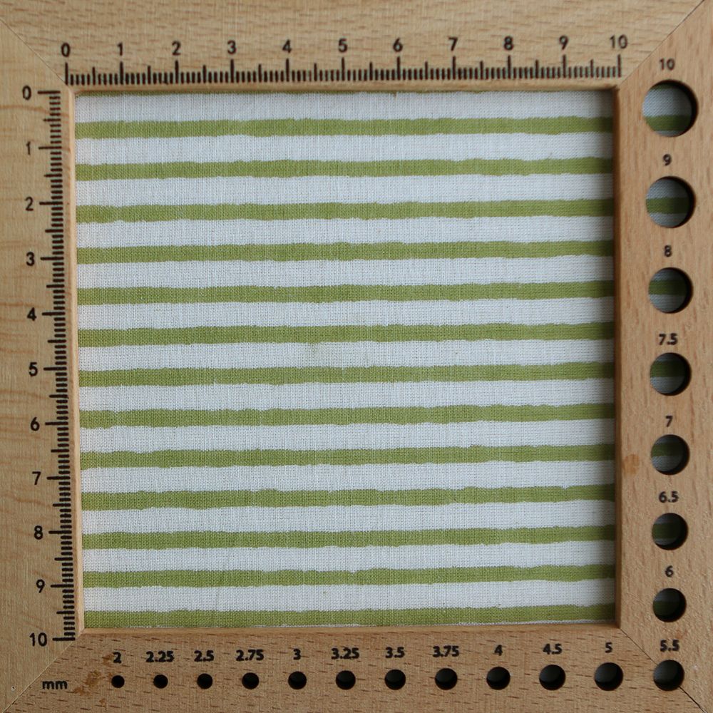 Rayures vert - Tissu indien coton hand block traditionnel