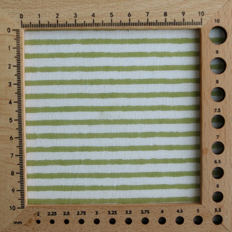 Rayures vert - Tissu indien coton hand block traditionnel