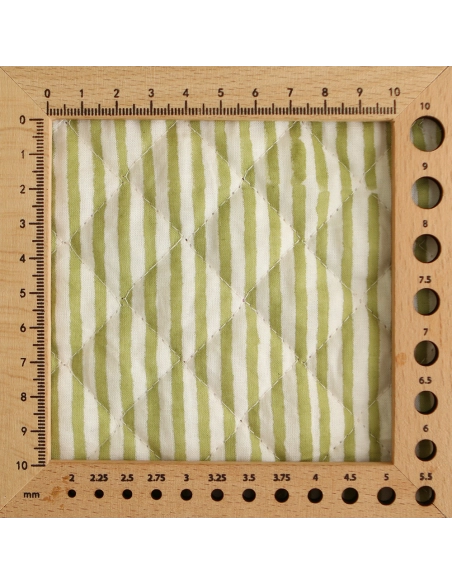 Ravi - Tissu indien matelassé double face coton hand block teal largeur 100cm