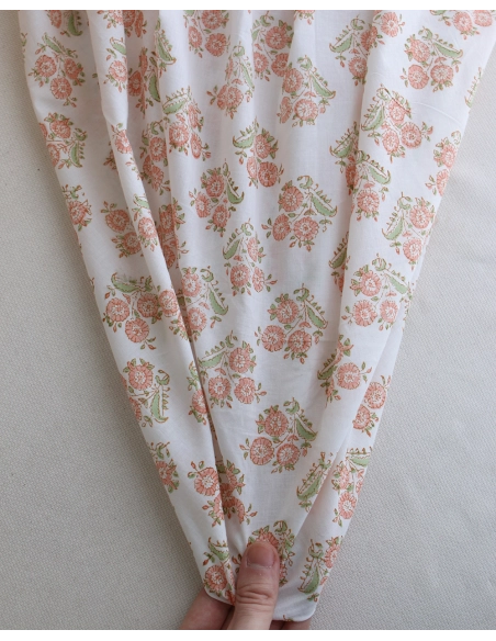 Anika - Tissu indien coton hand block traditionnel