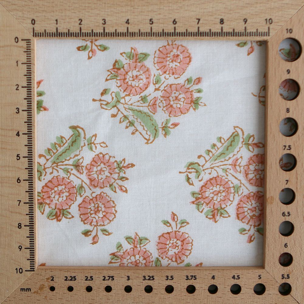 Anika - Tissu indien coton hand block traditionnel