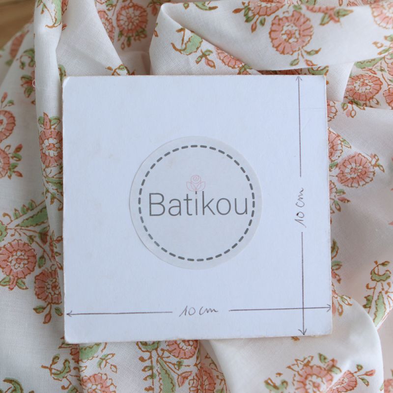 Anika - Tissu indien coton hand block traditionnel