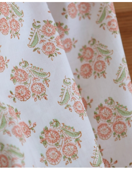 Anika - Tissu indien coton hand block traditionnel