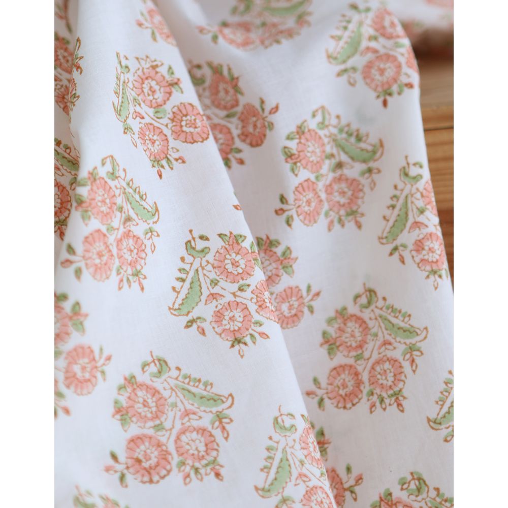 Anika - Tissu indien coton hand block traditionnel