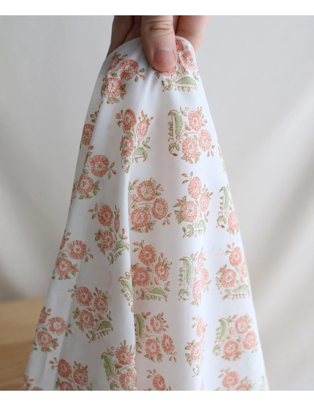 Anika - Tissu indien coton hand block traditionnel