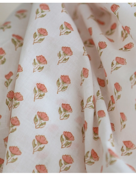 Anika B - Tissu indien coton hand block traditionnel