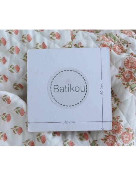 Anika - Tissu indien matelassé double face coton hand block teal largeur 100cm