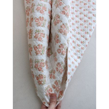 Anika - Tissu indien matelassé double face coton hand block teal largeur 100cm Anika - Tissu indien matelassé double face coton hand block teal largeur 100cm