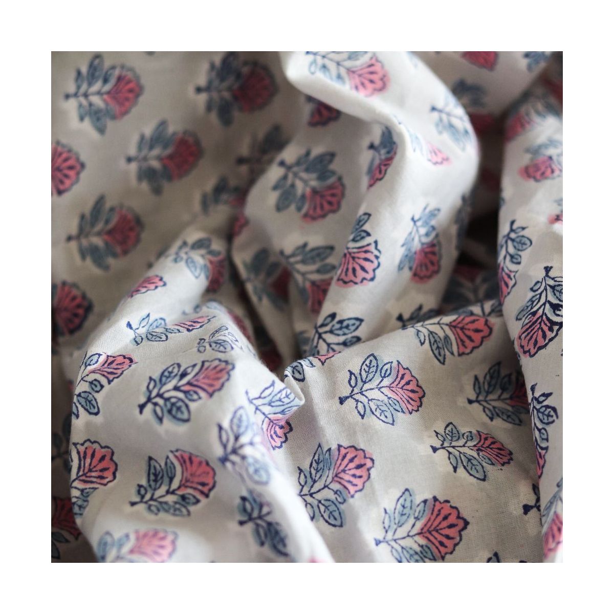 Abila B - Tissu indien coton hand block traditionnel Abila B - Tissu indien coton hand block traditionnel