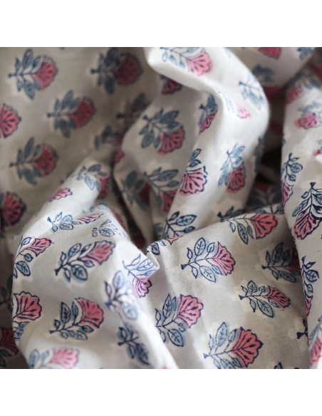 Abila B - Tissu indien coton hand block traditionnel